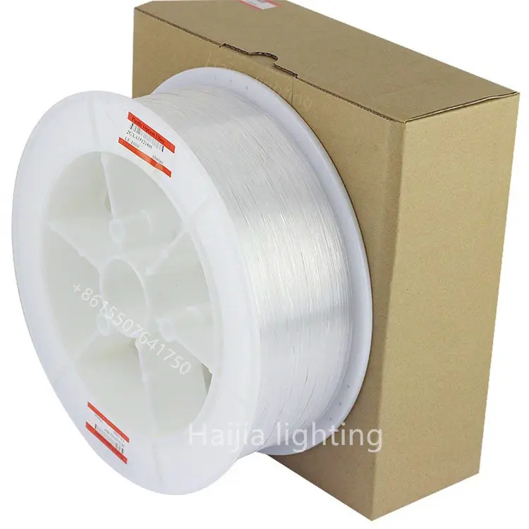 1.5mm 2mm geen jas PMMA decoratieve verlichting optical fiber in roll voor sterrenhemel plafond kroonluchter en gordijn