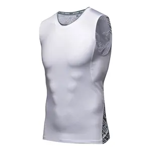 Camiseta sin mangas de compresión de baloncesto acolchada de Fitness
