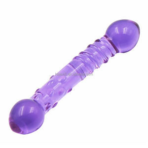 Mooie Paars Dual Uiteinden Grote Lange Glas Massager <span class=keywords><strong>Dildo</strong></span> - Product Image 2