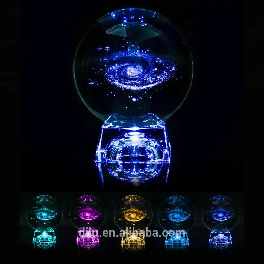 Ánh sáng hành tinh bóng quả bóng thủy tinh với LED ánh sáng cơ sở/pha lê bóng âm nhạc hộp/tuyết pha lê bóng rõ ràng K9 pha lê thể thao Huy chương CN; zhe