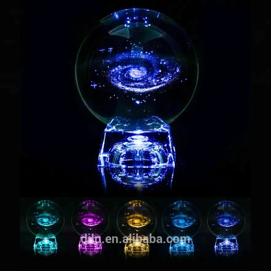 Brilho PLANETA Bola Bolas De Vidro com Base De Luz Led/cristal Bola Caixa De Música/neve Bola De Cristal Claro K9 Medalha De Esportes De Cristal CN;ZHE