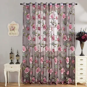 <span class=keywords><strong>Pas</strong></span> <span class=keywords><strong>cher</strong></span> Prix Vente Chaude Imprimé Sheer floral Rideaux Papillon Sheer Fenêtre Rideaux - Product Image 5