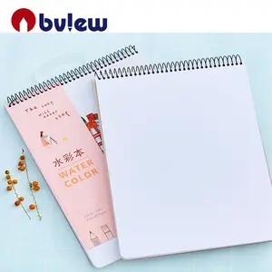 best selling 24sheets 220gsm white smooth watercolor paper with spiral binding