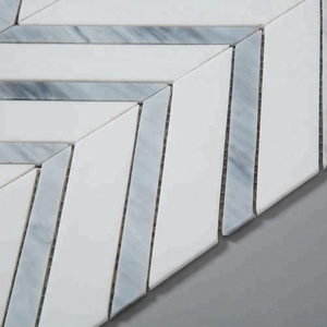 <span class=keywords><strong>Carrelage</strong></span> mosaïque en verre pour mur, <span class=keywords><strong>blanc</strong></span> et bleu, couleur mixte, <span class=keywords><strong>Chevron</strong></span> - Product Image 5