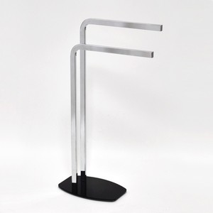 Shield Base Bathroom <b>Standing</b> Metal Double Rail <b>Towel</b> Rack For Hotel - Product Image 6