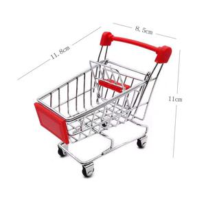 Version améliorée, chariot de courses miniature au <span class=keywords><strong>design</strong></span> personnalisé, support en <span class=keywords><strong>métal</strong></span> chromé, panier <span class=keywords><strong>à</strong></span> fruits cadeau - Product Image 5