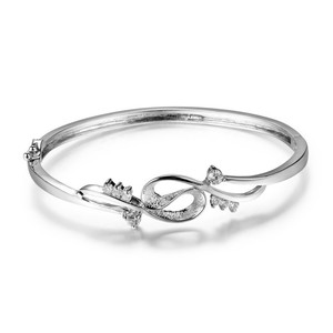 Br014 SJ nouveau Style mariage & fiançailles moderne fantaisie avec effacer Zircon cubique sur <span class=keywords><strong>blanc</strong></span> plaqué <span class=keywords><strong>or</strong></span> femmes bracelet - Product Image 1