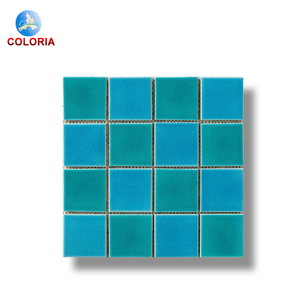 Tuiles en céramique bleues et <span class=keywords><strong>turquoise</strong></span> mélangées dans diverses formes de mosaïque - Product Image 5