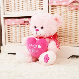 Orso <span class=keywords><strong>rosa</strong></span> all'ingrosso sveglio su ordinazione con i giocattoli della peluche <span class=keywords><strong>del</strong></span> <span class=keywords><strong>cuore</strong></span> per san valentino - Product Image 2