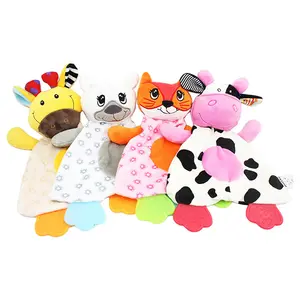 Dolery Cow, giraffe, fox and bear Animal style Plush Stuffed Baby Teether Toys