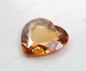 Gran tamaño 19 * 19 mm corazón agujero adecuado para collar champane zircon gemas sueltas - Product Image 5