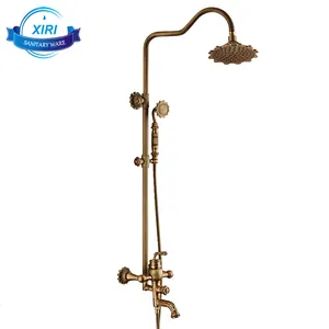 Châu Âu Vòi Hoa Sen Vòi Mixer Antique Brass Tắm Vòi Hoa Sen Set Với Vòi Hoa Sen Cầm Tay Đầu XR8004