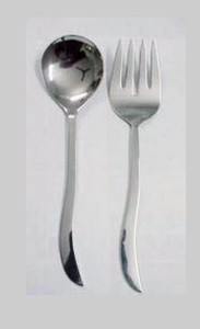 Ensemble de 2 couverts à salade écologiques en acier inoxydable Ustensiles de couverts en métal durable - Product Image 2