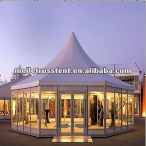 Tenda commerciale in alluminio pagoda tenda esagonale da campeggio trasparente tenda in vetro per eventi piramidali - Product Image 4