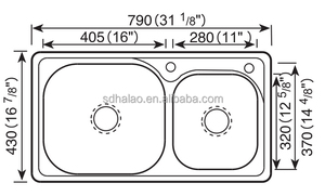 Garanzia di commercio doppia ciotola in acciaio inox 304 asil lavello da cucina - Product Image 4