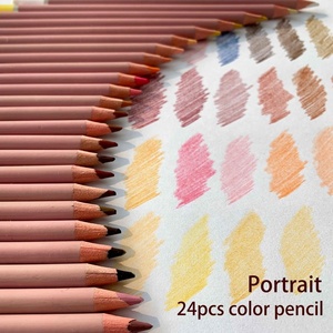 Trousse <span class=keywords><strong>de</strong></span> <span class=keywords><strong>Portrait</strong></span> d'artiste, stylo coloré <span class=keywords><strong>de</strong></span> haute qualité, à noyau doux, 24 couleurs, avec première peau - Product Image 3