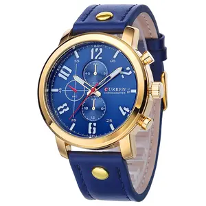 2016 Curren MenのSports Quartz Watches Top Brand Luxury Leather Wristwatches Relogio Men Curren Watches