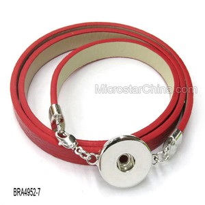 Nouvelle mode café PU en cuir Snap Bracelets - Product Image 5