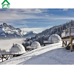 Winter Outdoor Hard Igloo Geodesic Event Dome House Tent With Fireplace Insulation