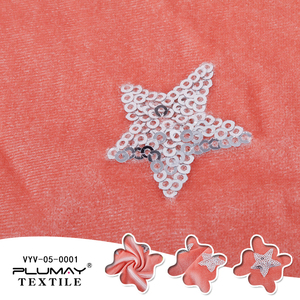 Shaoxing keqiao estrella lentejuelas bordado Corea tela de terciopelo para ropa de mujer - Product Image 6