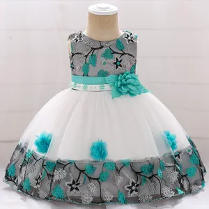 0-2 Year Old Frocks Designs Kids Flower Princess Fancy Fluffy Baby Girls Party Dresses