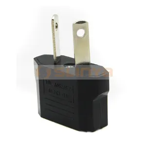 Hot Selling Goedkope Plastic Zwart Eu Au Plug 2 Pin Platte Stekker Adapter