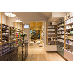 LUX Design d'intérieur de parfumerie moderne personnalisé avec comptoirs de présentation en métal/bois/verre Décoration de salle d'exposition - Product Image 1