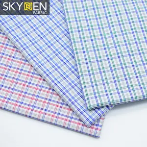 Bán Buôn Dệt Vải 100 Cotton Sợi Nhuộm Gingham Kiểm Tra Áo Sơ Mi Vải