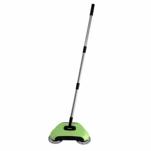 Export stainless steel rotating brush magic broom carpet sweeper,green