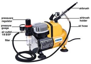 Compresseurs portables AS18CK, <span class=keywords><strong>peinture</strong></span> artistique, aérographe, kit de machine <span class=keywords><strong>à</strong></span> aérographe, peintures OEM pour le hobby, tatouage corporel, graphique - Product Image 4