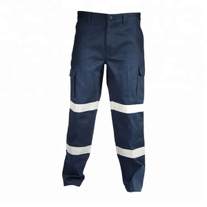 OEM <span class=keywords><strong>blu</strong></span> <span class=keywords><strong>navy</strong></span> <span class=keywords><strong>cargo</strong></span> <span class=keywords><strong>pantaloni</strong></span> da lavoro di cotone impermeabile <span class=keywords><strong>pantaloni</strong></span> da lavoro con nastro riflettente - Product Image 2