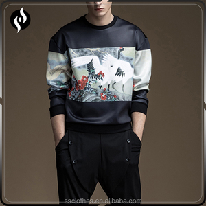 <span class=keywords><strong>El</strong></span> último diseño de personalizar la impresión jersey negro de cuello redondo camiseta de los hombres - Product Image 3