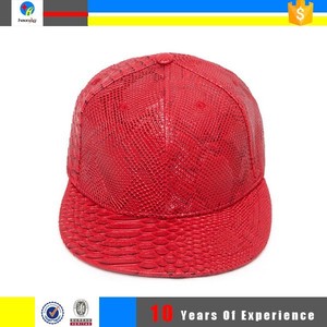 Rouge mode personnalisé <span class=keywords><strong>blanc</strong></span> serpent en cuir <span class=keywords><strong>snapback</strong></span> cap - Product Image 2