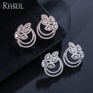 RAKOL EP2130 Gold Plated <strong>Earrings</strong> Diamond Ear <strong>Cuff</strong> for Women 2021 - Product Image 1