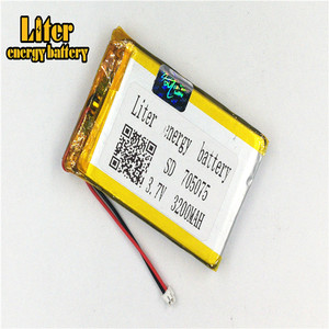 Plug 1.5-2 P Lithium battery 3.7 V 705075 3200 mah high density flat lipo lithium battery polymer li ion battery - Product Image 1