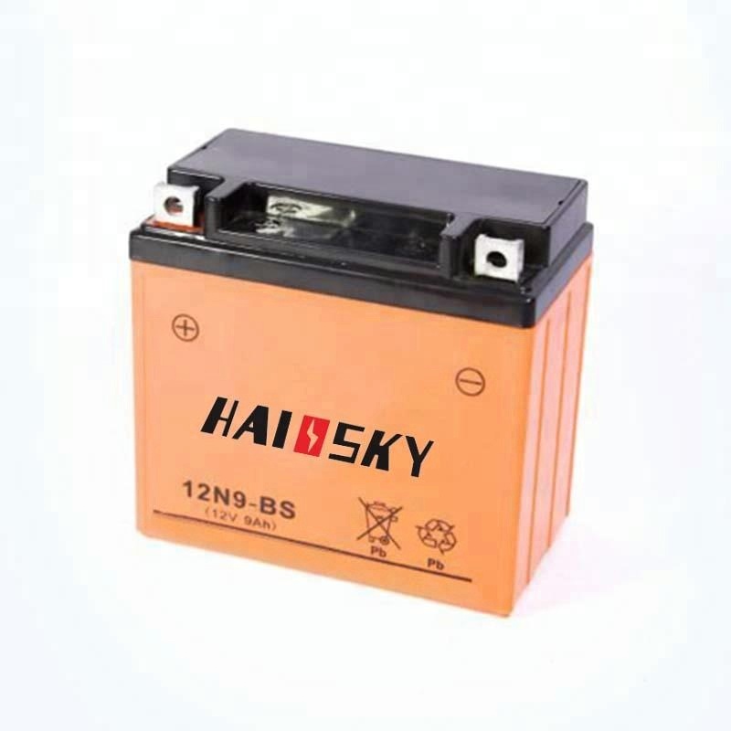 Haissky 12N9-BS small battery powered 12v 9ah wet charged mf battery for motorcycle honda cbr 250r