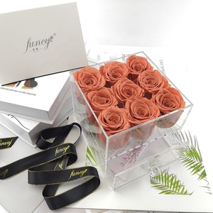 Wholesaler Eternal <strong>Rose</strong> Valentines Gifts Forever <strong>Rose</strong> Preserved Flower Acrylic <strong>Infinity</strong> <strong>Rose</strong> Box - Product Image 1