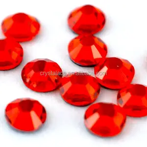 Factory direct sale ss10 Candy apple light siam hot fix rhinestones for garment bling bling decoration