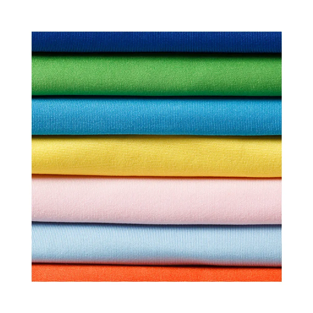 Tecido de spandex super macio, malha de tecido macio/tule de poliéster, tecido de tricô de lycra de sarja respirável
