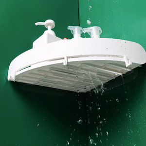Nessuna Perforazione Montaggio A Parete Doccia <span class=keywords><strong>Mensola</strong></span> con Ganci Bianco Angolo Scaffali Triangolo <span class=keywords><strong>Mensola</strong></span> del Bagno Cremagliera - Product Image 3