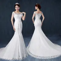 Новейший дизайн 2016, облегающее свадебное платье «рыбий хвост», свадебное платье