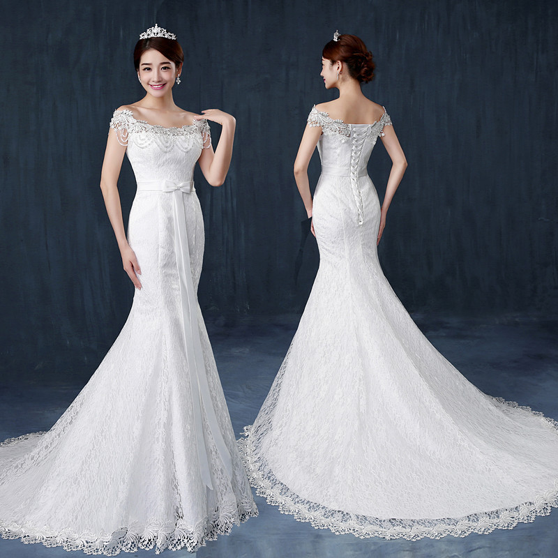 Order Online Removable Tail Wedding Dress Luxury Fishtail Design