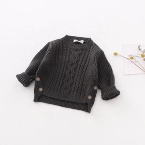 Custom Infant Unisex <strong>Cable</strong> <strong>Knit</strong> <strong>Sweater</strong> Baby Jumper Kids Side Button Knitwear Long Sleeve Cotton Children's <strong>Sweater</strong> - Product Image 3