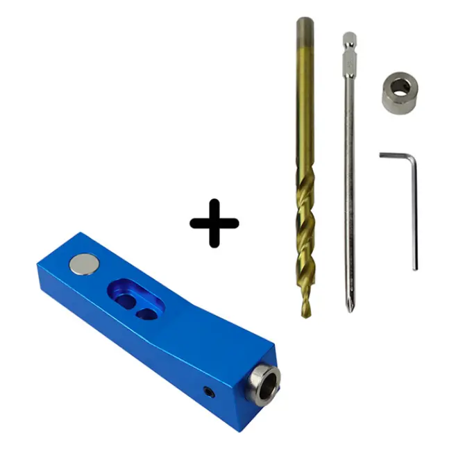 L-HT46 Mini pocket hole jig 5pcs set system aluminum pocket drilling guide