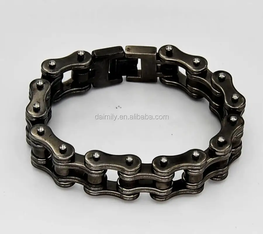 Cálida bienvenida joyería rústica metal viejo color hombres bicicleta biker pulsera DSMB 255