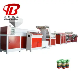 Fibrillated film pp pe polypropylene twine rope manufacturing line Greenhouse tomato rafia packing tying twine extruder machine