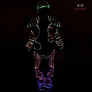 A todo color De Fibra óptica de <span class=keywords><strong>tron</strong></span> de baile de disfraces con sombrero y zapatos - Product Image 3