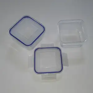 批发迷你方形PP塑料微波炉食品储存容器带盖塑料糖果/饼干/水果收纳盒收纳盒
