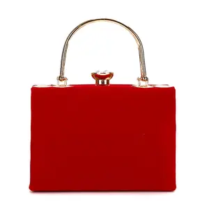 Pochette de soirée en velours pour femmes, sac à main faite à la main pour Banquet, pièces de monnaie en cuivre, Style matériel, 2020