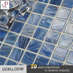 New Design Kerala Blue Wave Glass Tile For Swimming Pool Tile